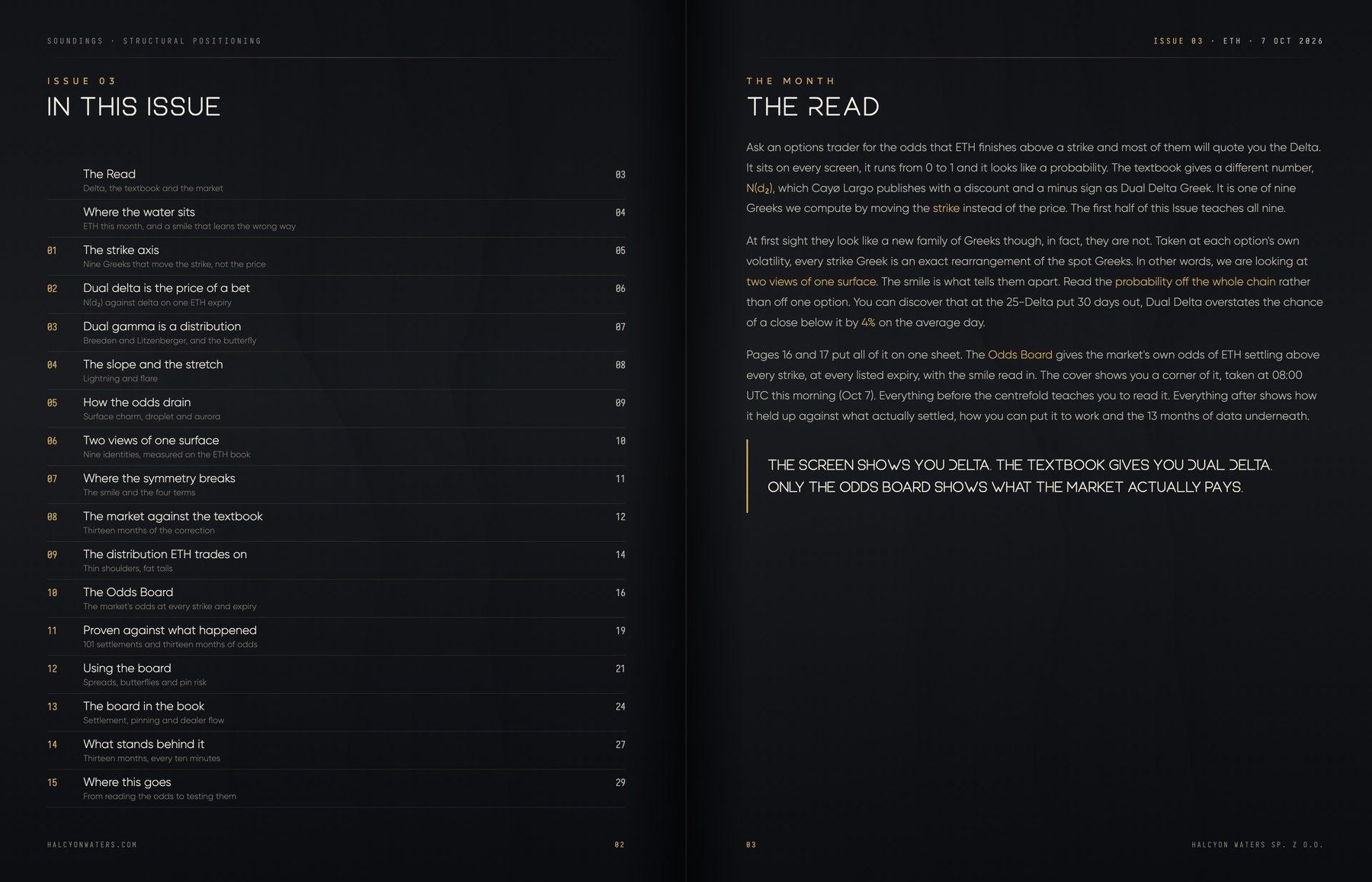 Contents of Soundings Issue 03 and the read: Delta, the textbook and the market
